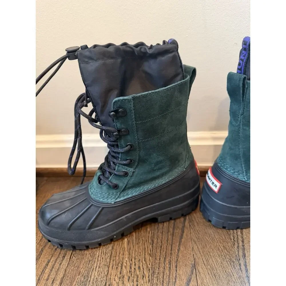 Hunter Skylar Waterproof Boot Green/black Women's Sz 7 $225